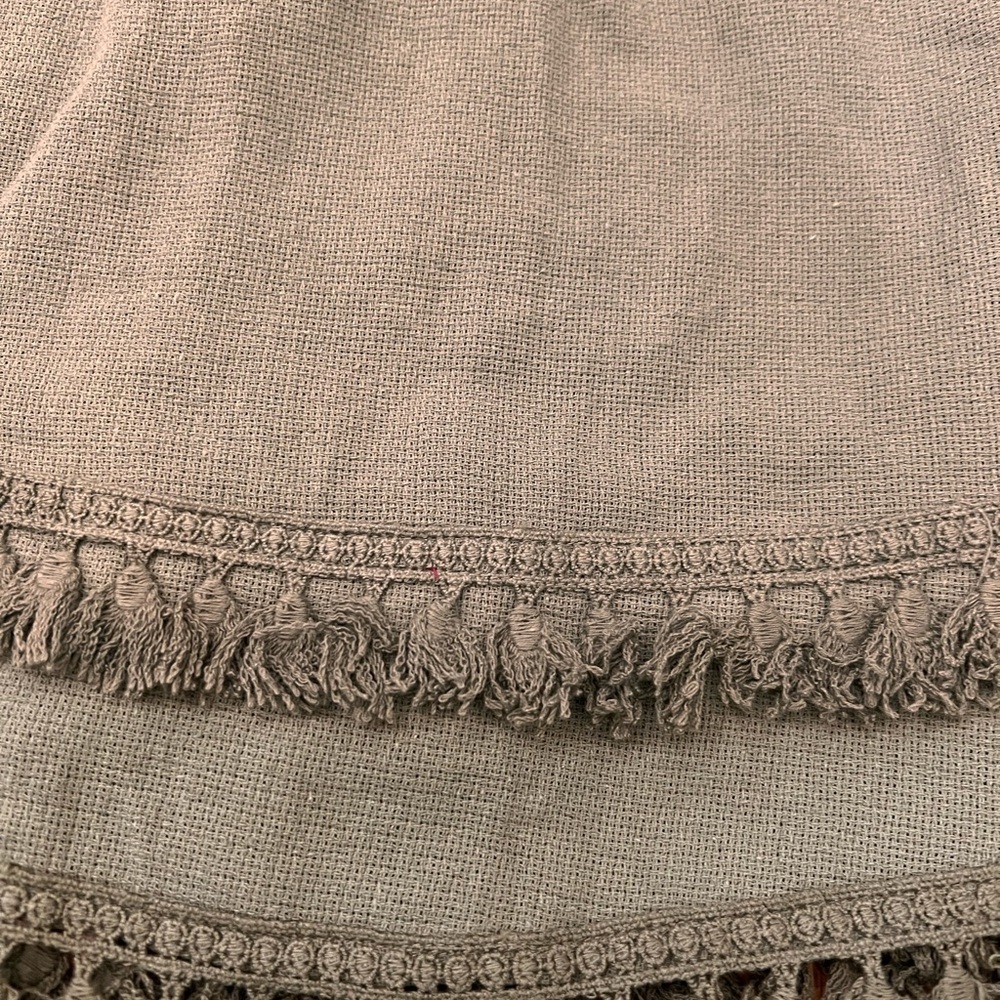 Olive Green Fringe Mini Skirt Boho Festival Western NWT Medium - Picture 5 of 6